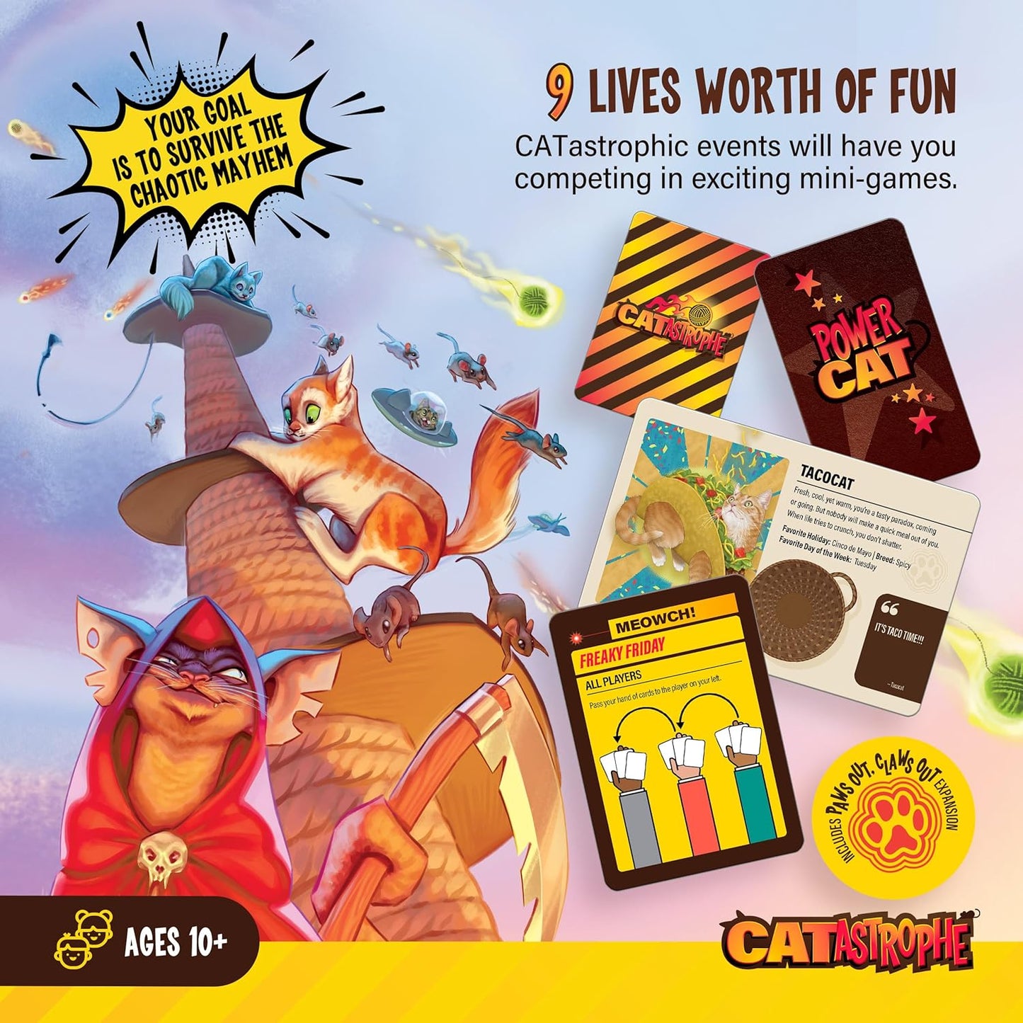 CATastrophe: A Game of 9 Lives (Base Game + Expansion)