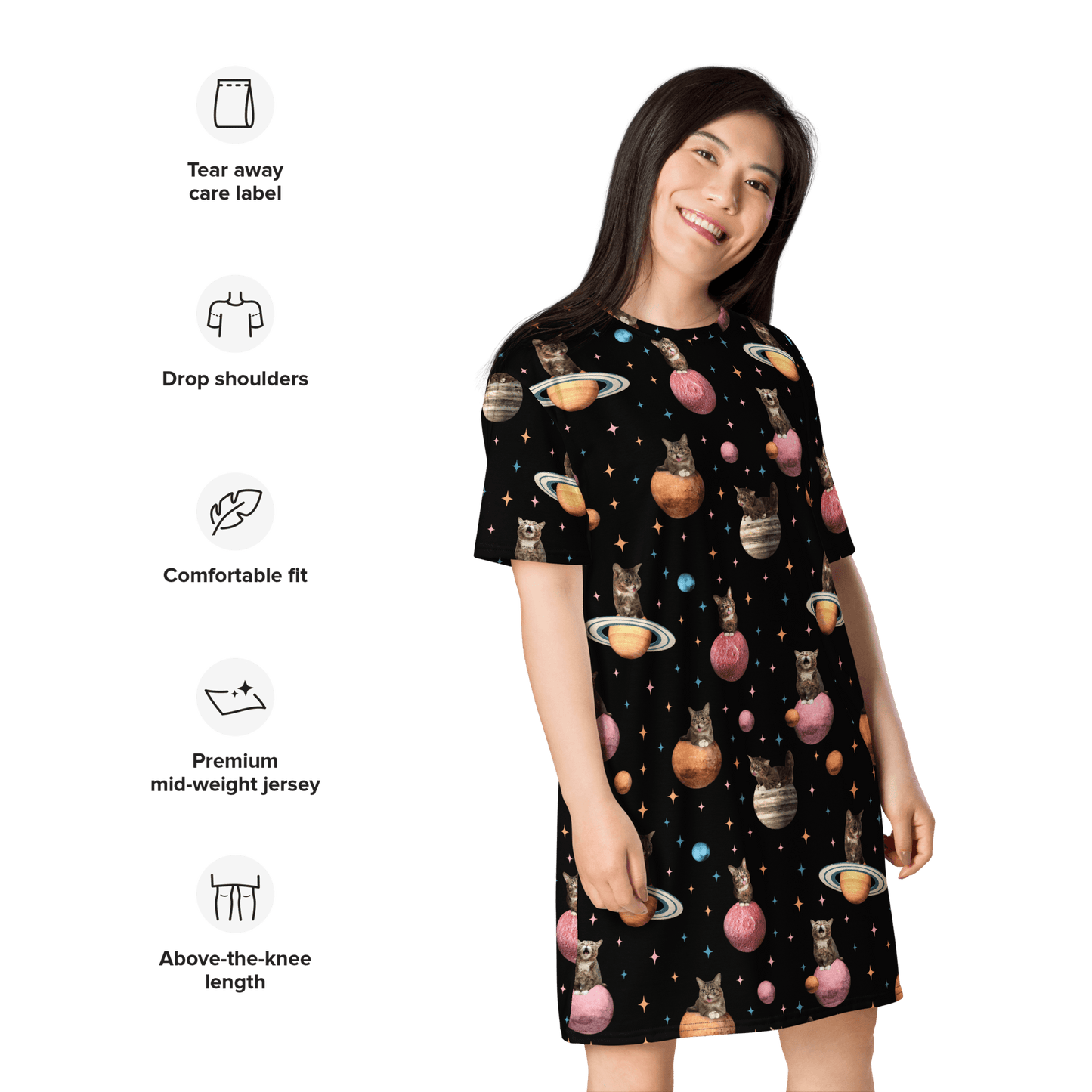 Tee Dress - Planetary Black