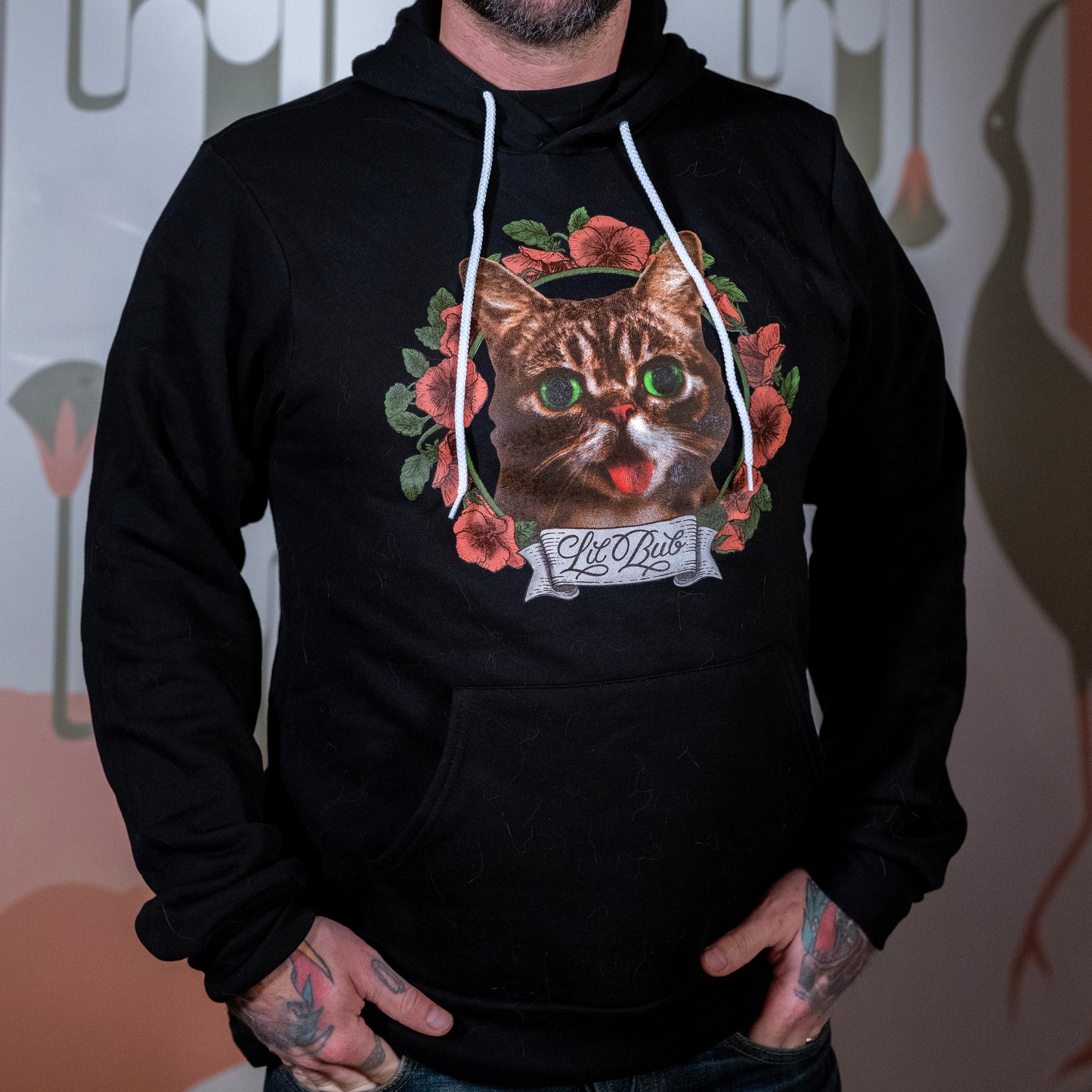 Pullover Hoodie - BUB 'n' Roses - Black