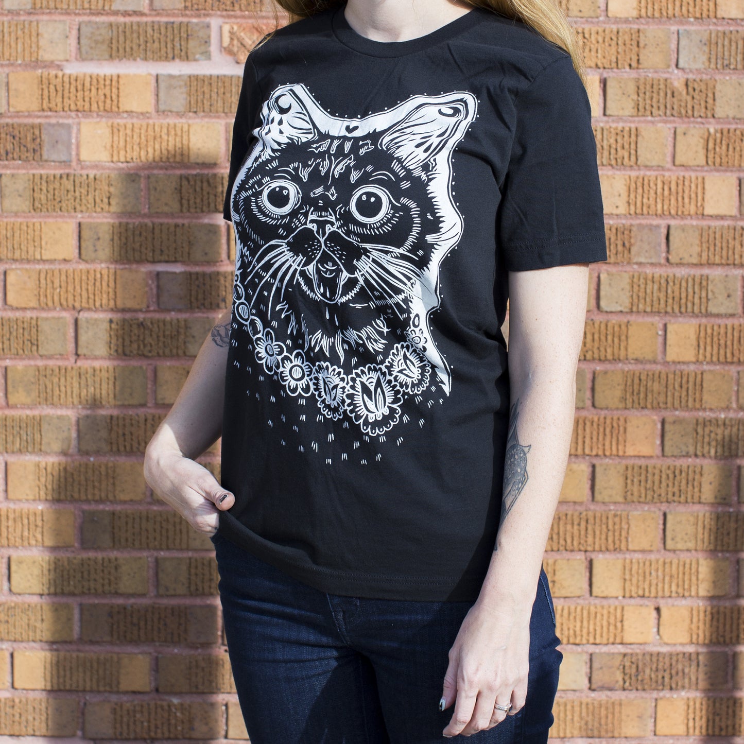 Lil BUB T-Shirt Woodcut Black